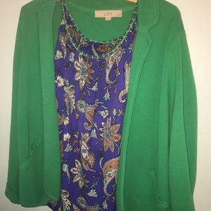 Go Green! Loft Kelly Green Sweater Blazer Cardigan